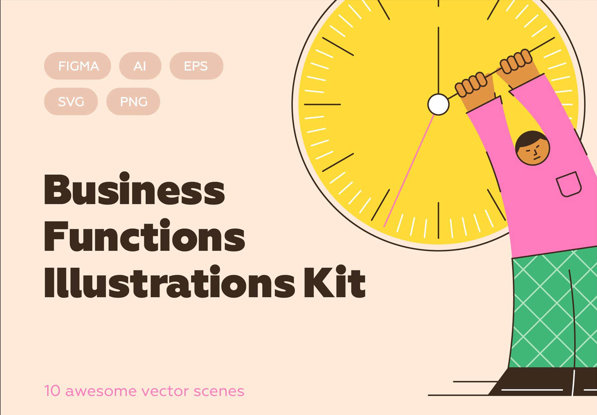 商业功能图解套件 (Business Functions Illustrations Kit)
